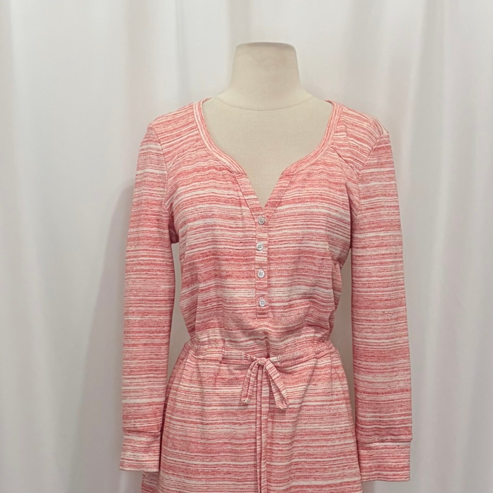 Anthropologie SATURDAY SUNDAY Poppy Chemise Pink Spacedye Knit Dress Medium - Picture 4 of 13